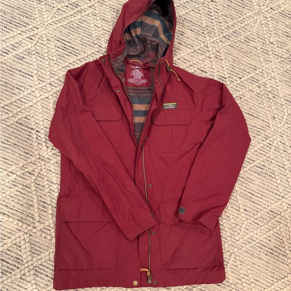 L.L. Bean Men's Maroon Hooded Field Jacket